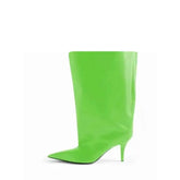 Stiletto Heel Pointed Toe Ankle Length Slip On Boots